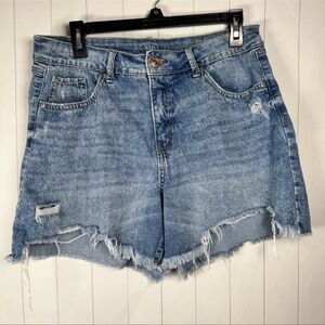 Sound/Style Distressed Denim Cut Off Shorts High Waisted Summer Everyday Size 12